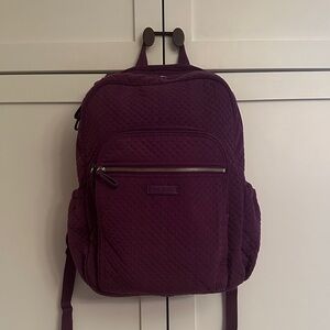 VERA BRADLEY QUILTED CAMPUS BACKPACK -plum color